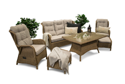 KARIBIA - Spisegruppe med treseter sofa, reclinere og bord